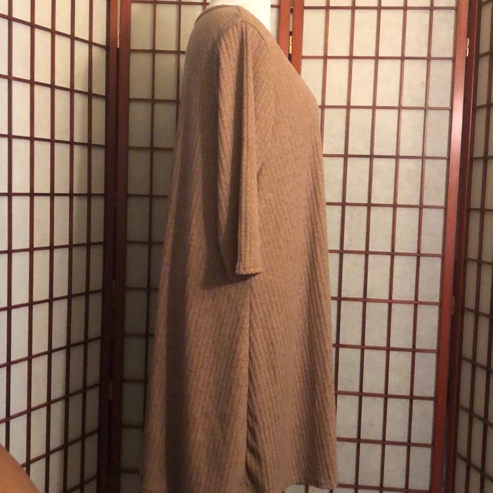 Light Brown Ribbed Dress - Picture 4 of 8